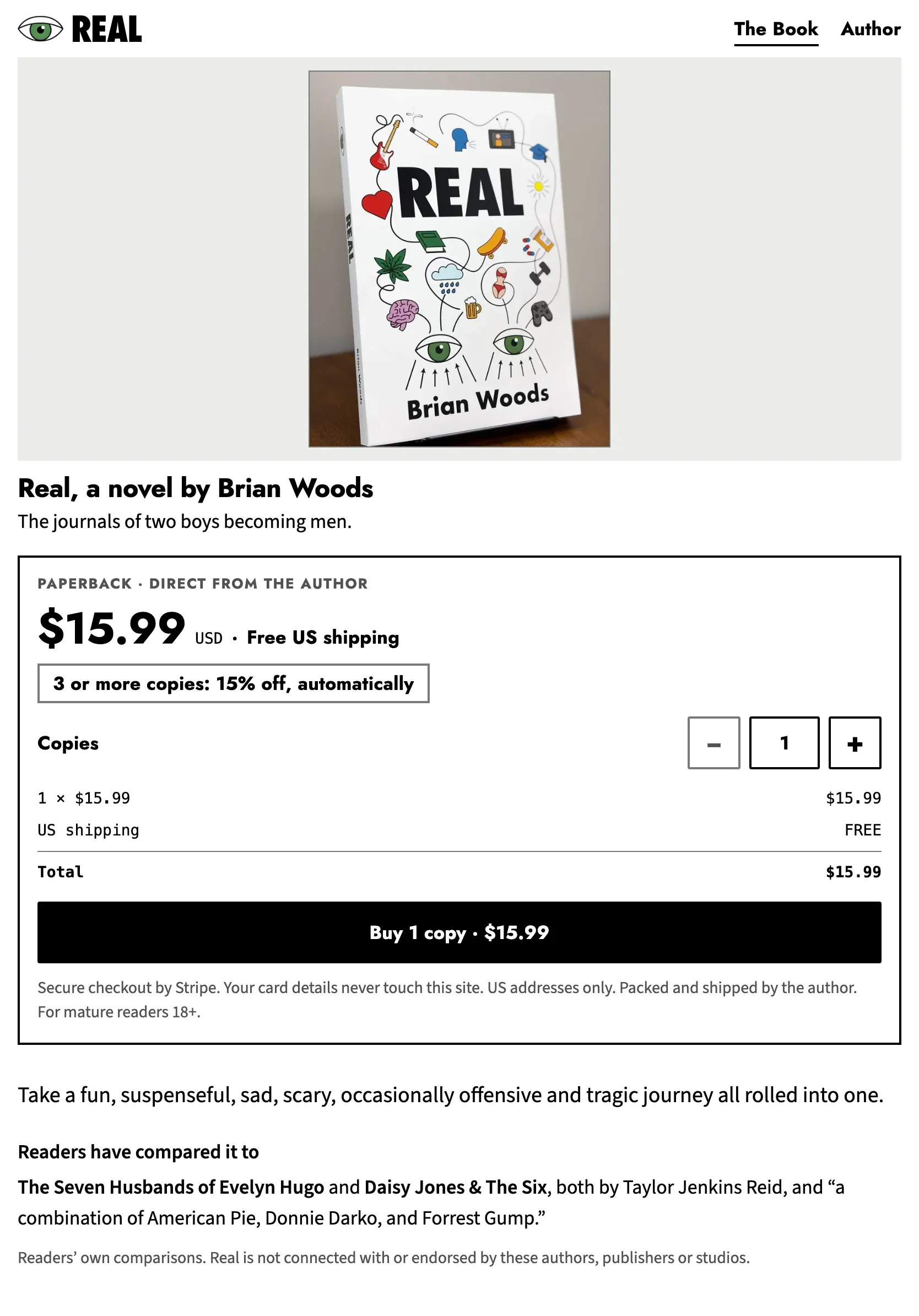 Real by Brian Woods website on an iPad