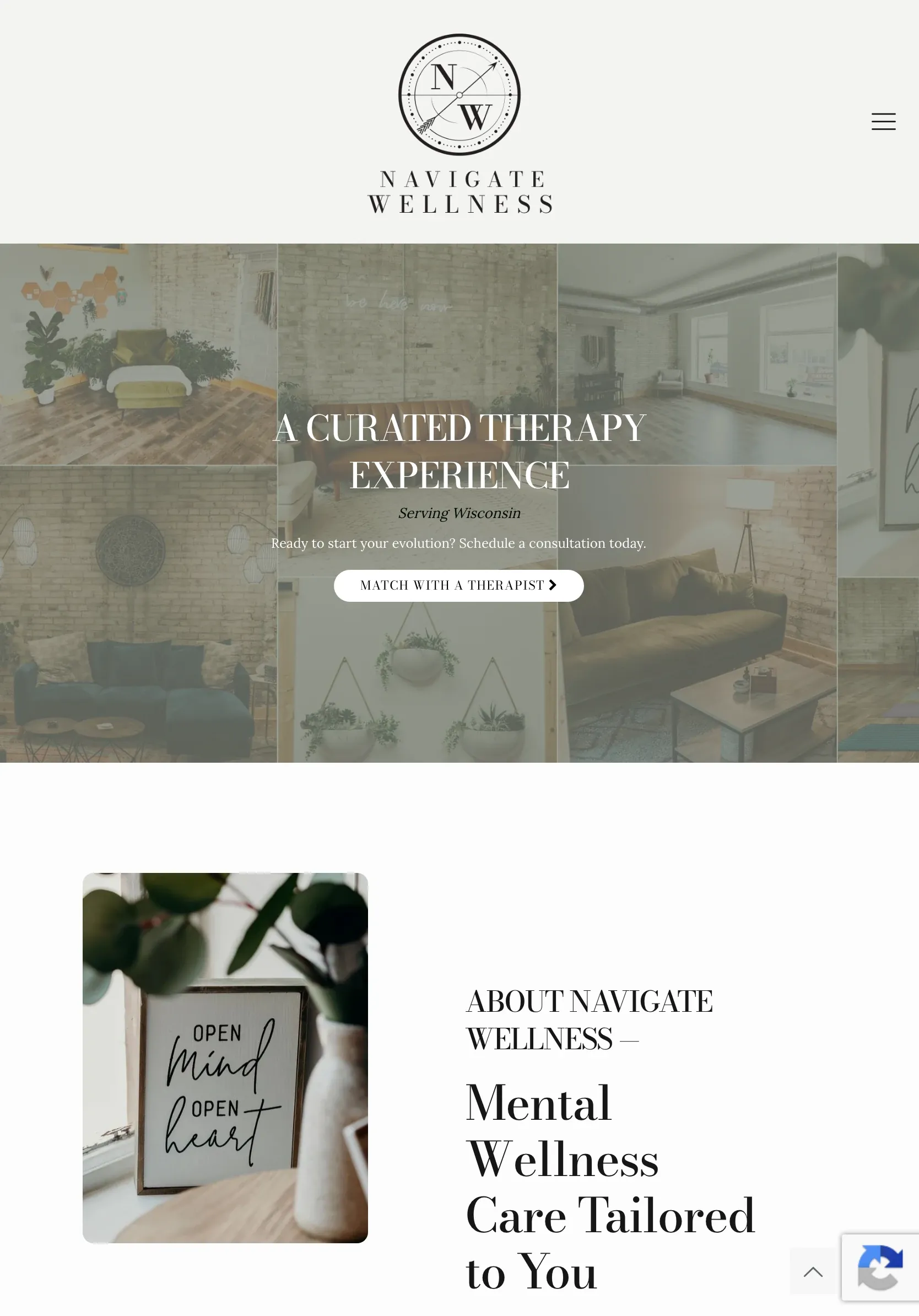 Navigate Wellness website on an iPad