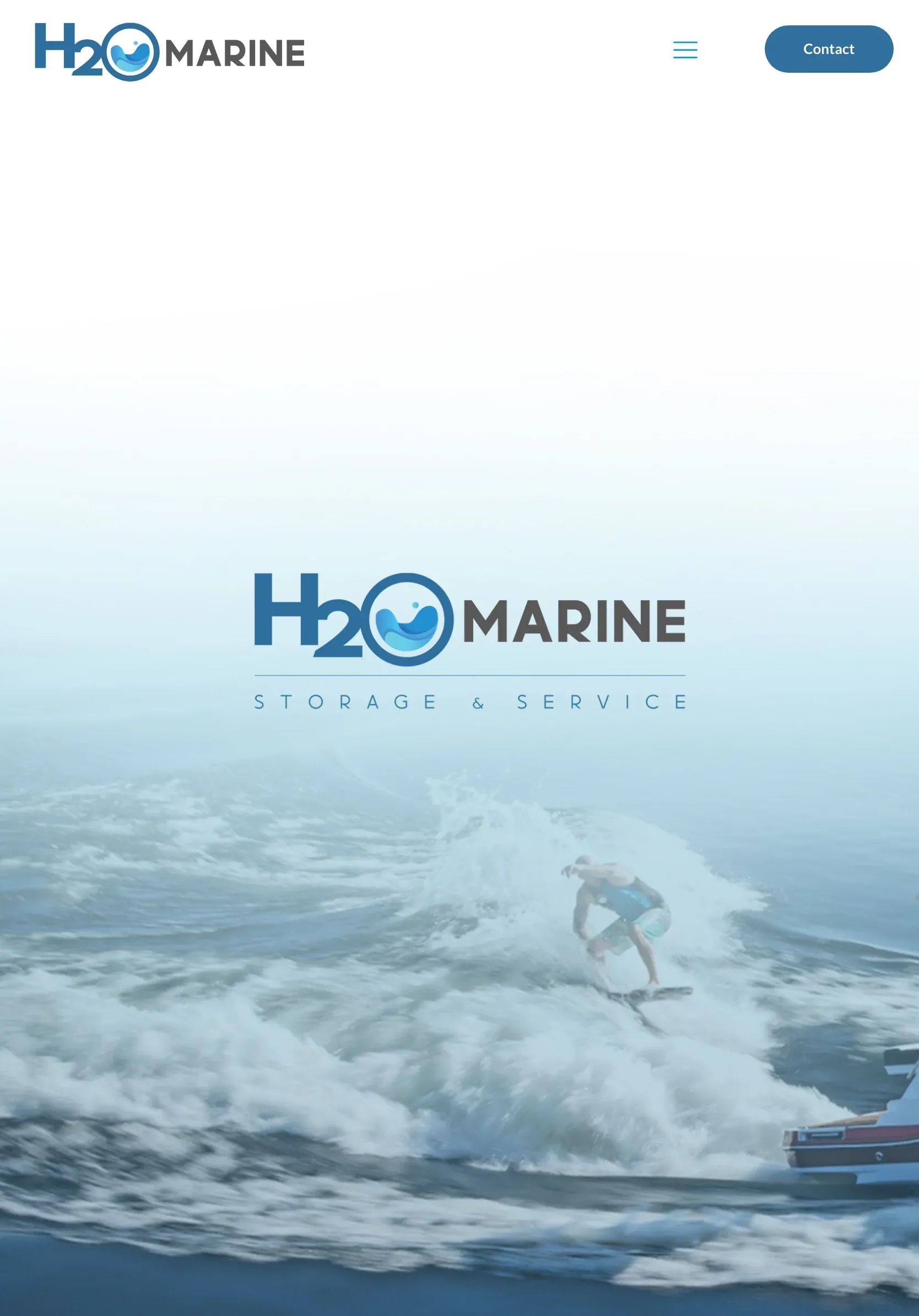 H2O Marine Group website on an iPad