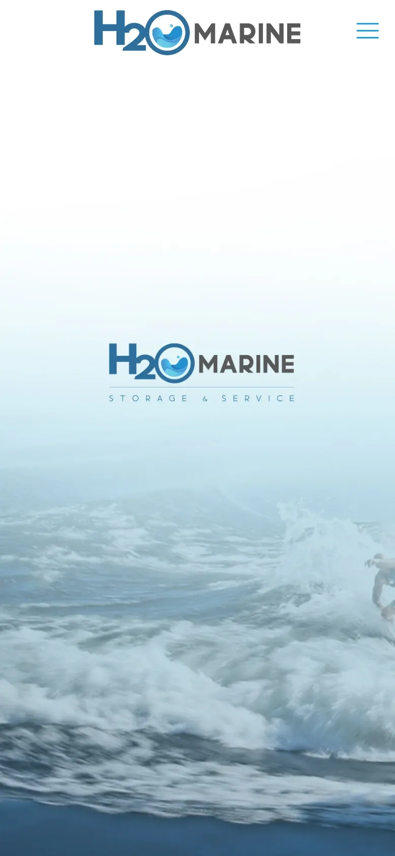 H2O Marine Group website on an iPhone