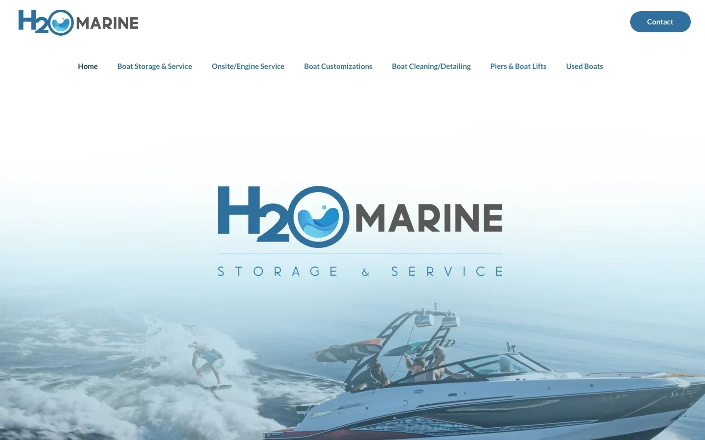 H2O Marine Group website on a laptop