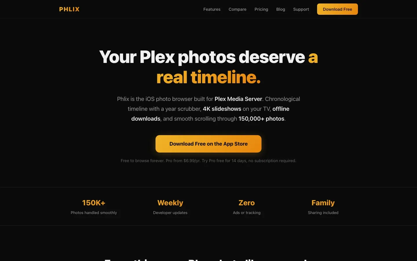 Phlix Photos website on a laptop