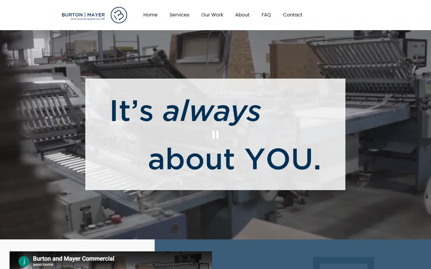 Burton & Mayer website on a laptop